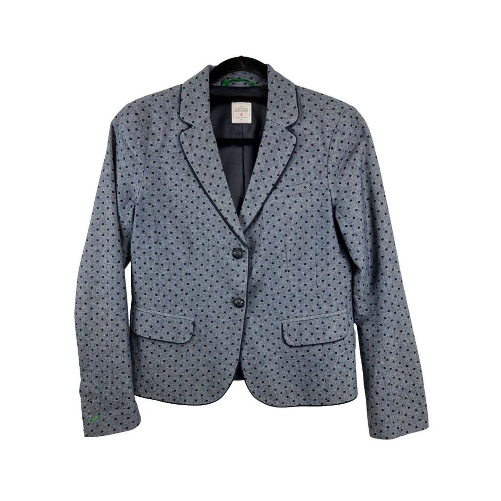 Gap Academy Blazer Blue Polka Dots Womens Size 4